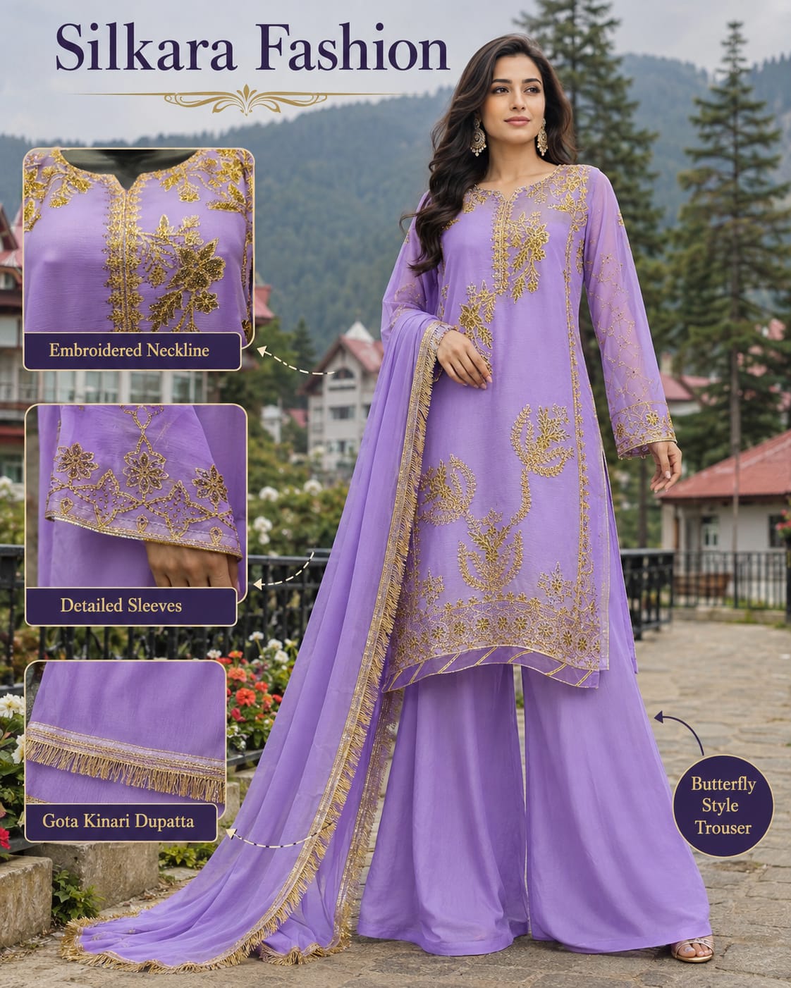 Lavender Gilded 3-Piece Suit