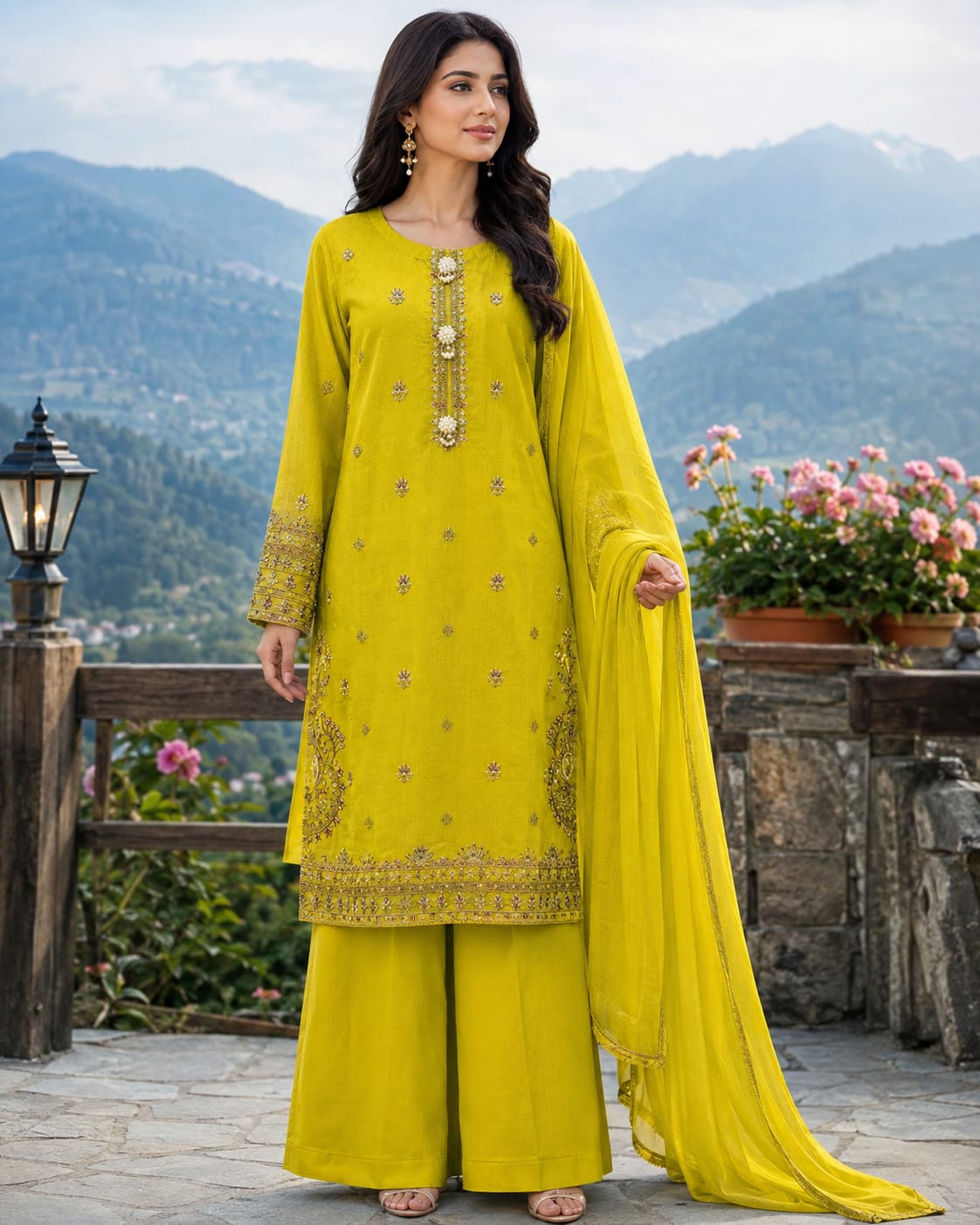 Tasseled Soft Cotton 3-Piece Suit