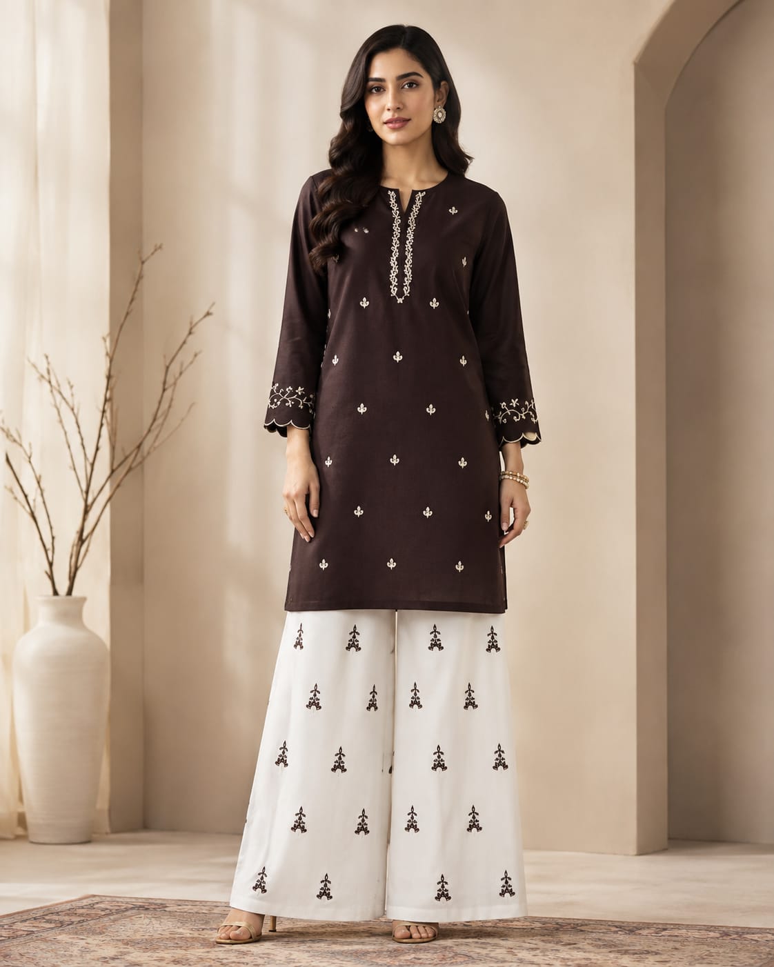 Embroidered Cotton Co-Ord Set