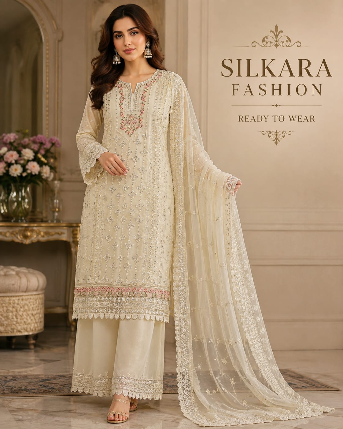 Pure Chiffon Delicate Occasion Suit
